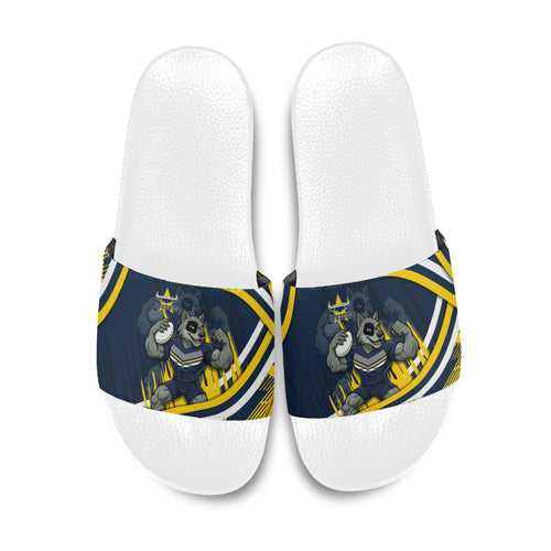 Cowboys Rugby Mascot Slide Sandals Fierce Athlete Graphic in Sports Style