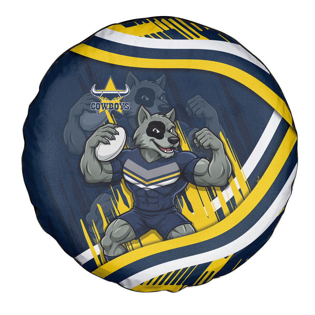 Cowboys Rugby Mascot Spare Tire Cover Fierce Athlete Graphic in Sports Style