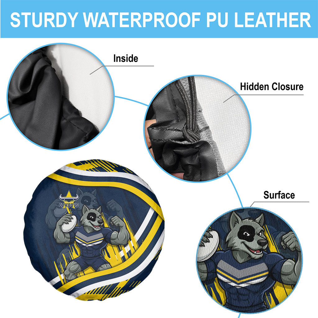 Cowboys Rugby Mascot Spare Tire Cover Fierce Athlete Graphic in Sports Style