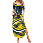 Cowboys Rugby Mascot Summer Maxi Dress Fierce Athlete Graphic in Sports Style