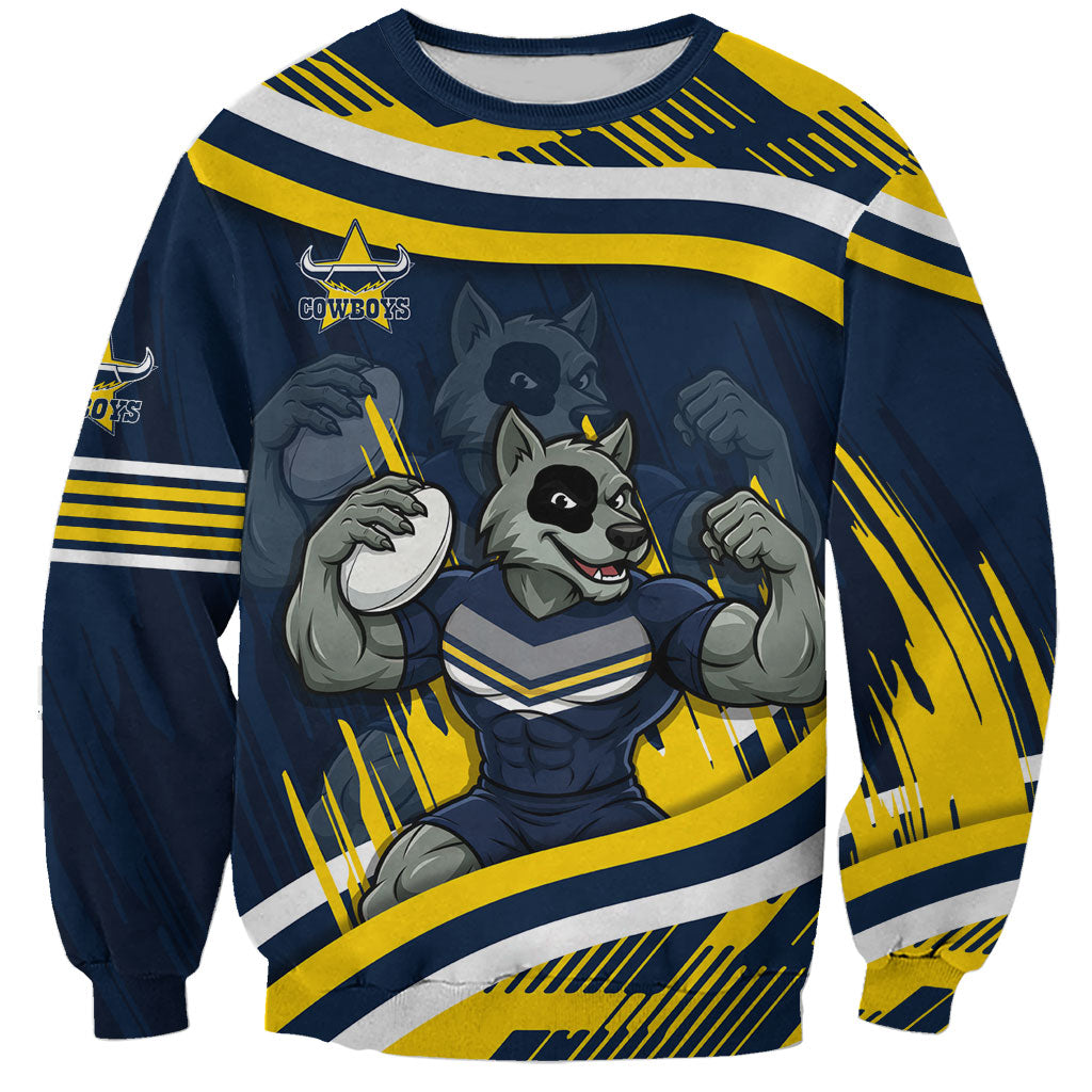 Cowboys Rugby Mascot Sweatshirt Fierce Athlete Graphic in Sports Style