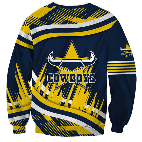 Cowboys Rugby Mascot Sweatshirt Fierce Athlete Graphic in Sports Style