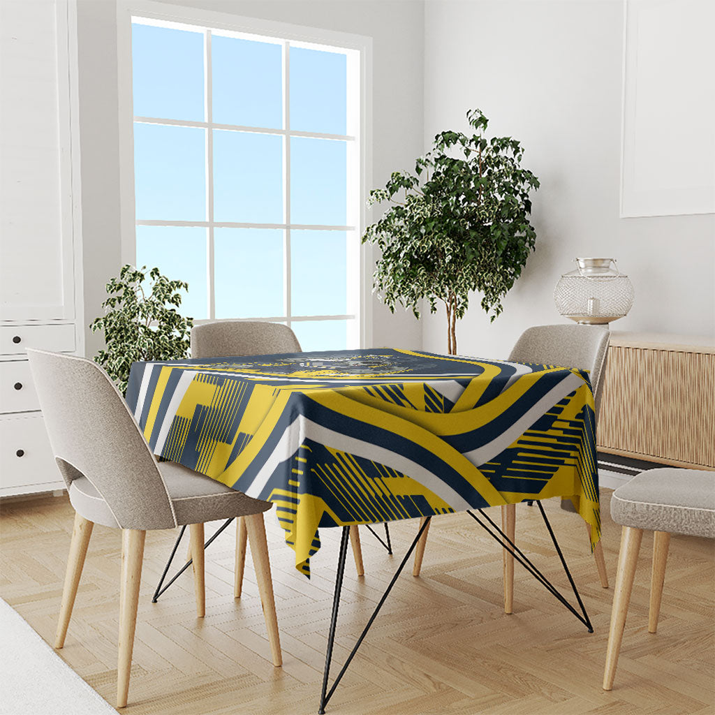 Cowboys Rugby Mascot Tablecloth Fierce Athlete Graphic in Sports Style