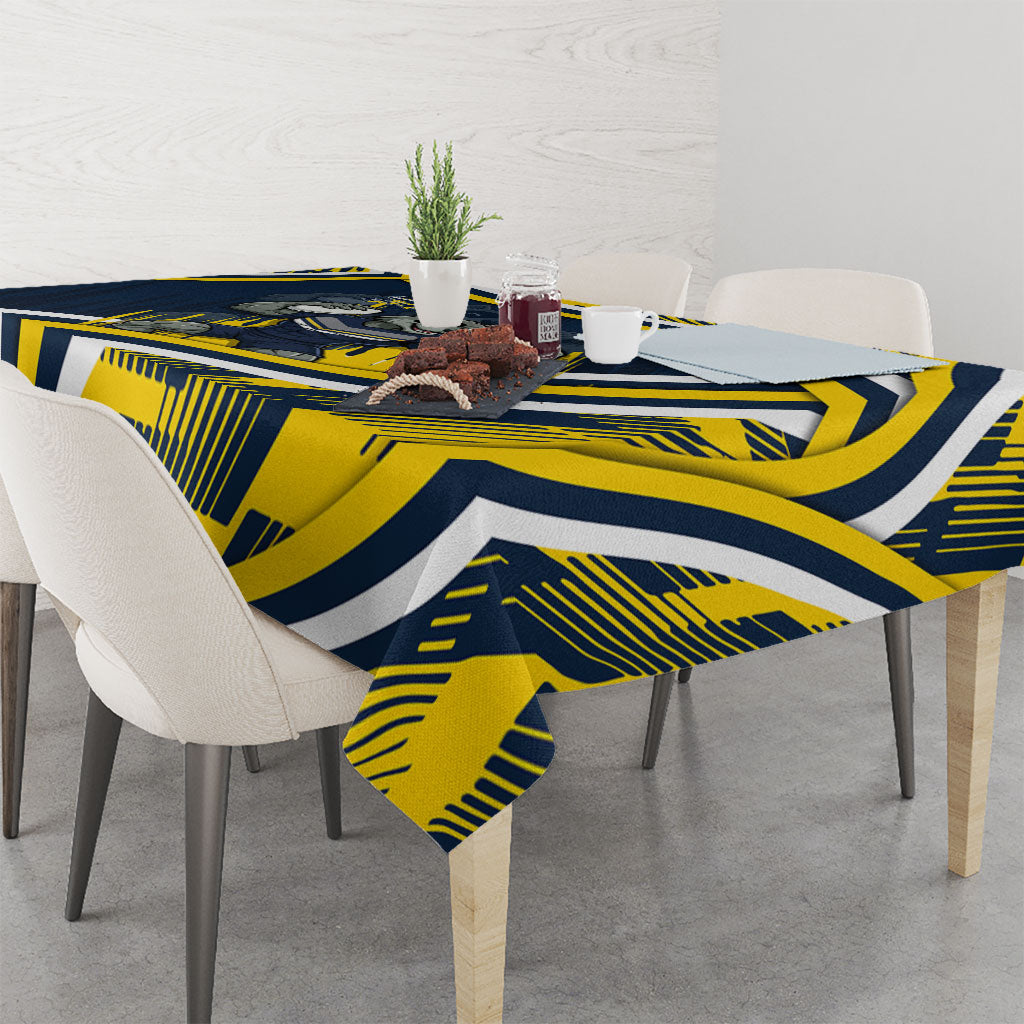 Cowboys Rugby Mascot Tablecloth Fierce Athlete Graphic in Sports Style