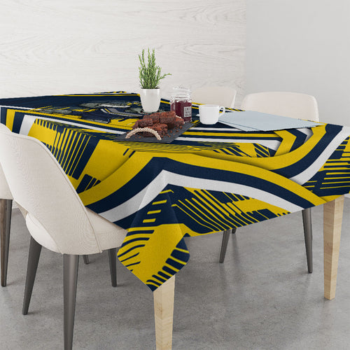 Cowboys Rugby Mascot Tablecloth Fierce Athlete Graphic in Sports Style