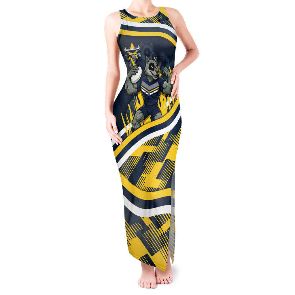 Cowboys Rugby Mascot Tank Maxi Dress Fierce Athlete Graphic in Sports Style