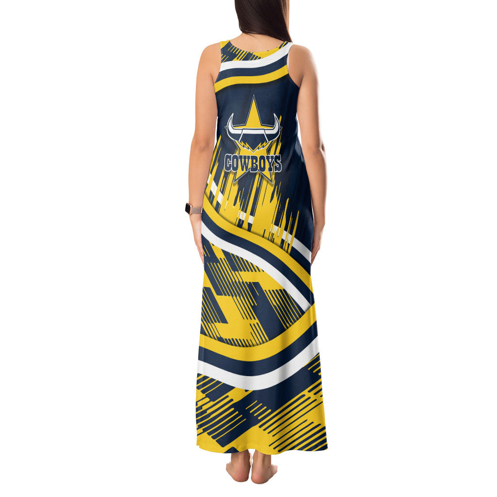 Cowboys Rugby Mascot Tank Maxi Dress Fierce Athlete Graphic in Sports Style