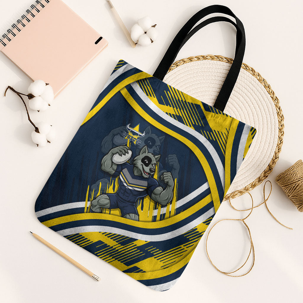 Cowboys Rugby Mascot Tote Bag Fierce Athlete Graphic in Sports Style