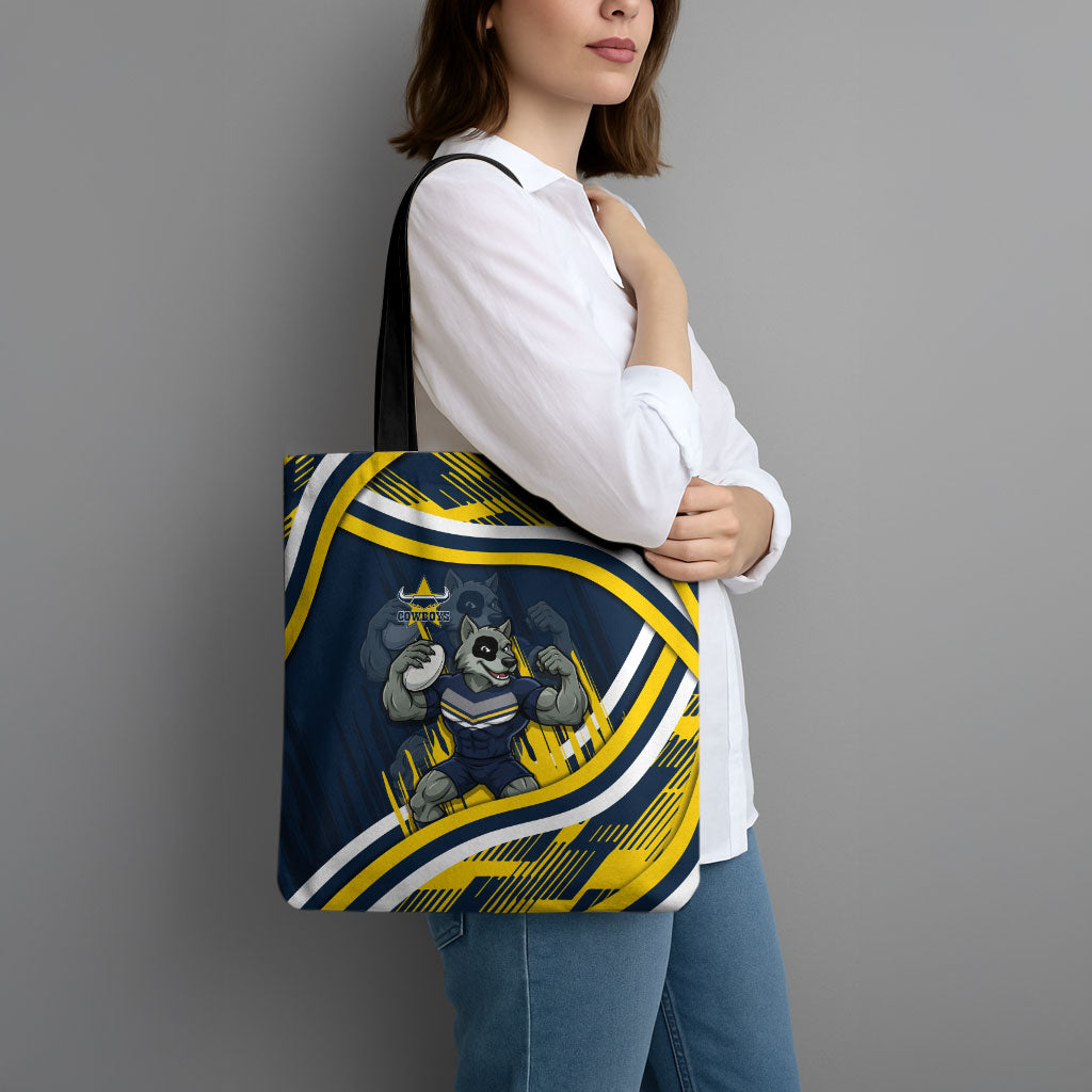 Cowboys Rugby Mascot Tote Bag Fierce Athlete Graphic in Sports Style