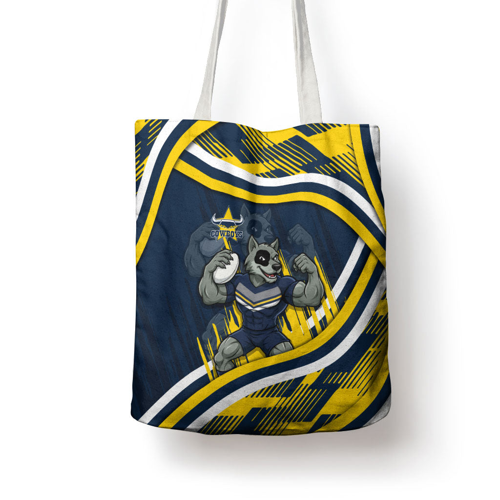 Cowboys Rugby Mascot Tote Bag Fierce Athlete Graphic in Sports Style
