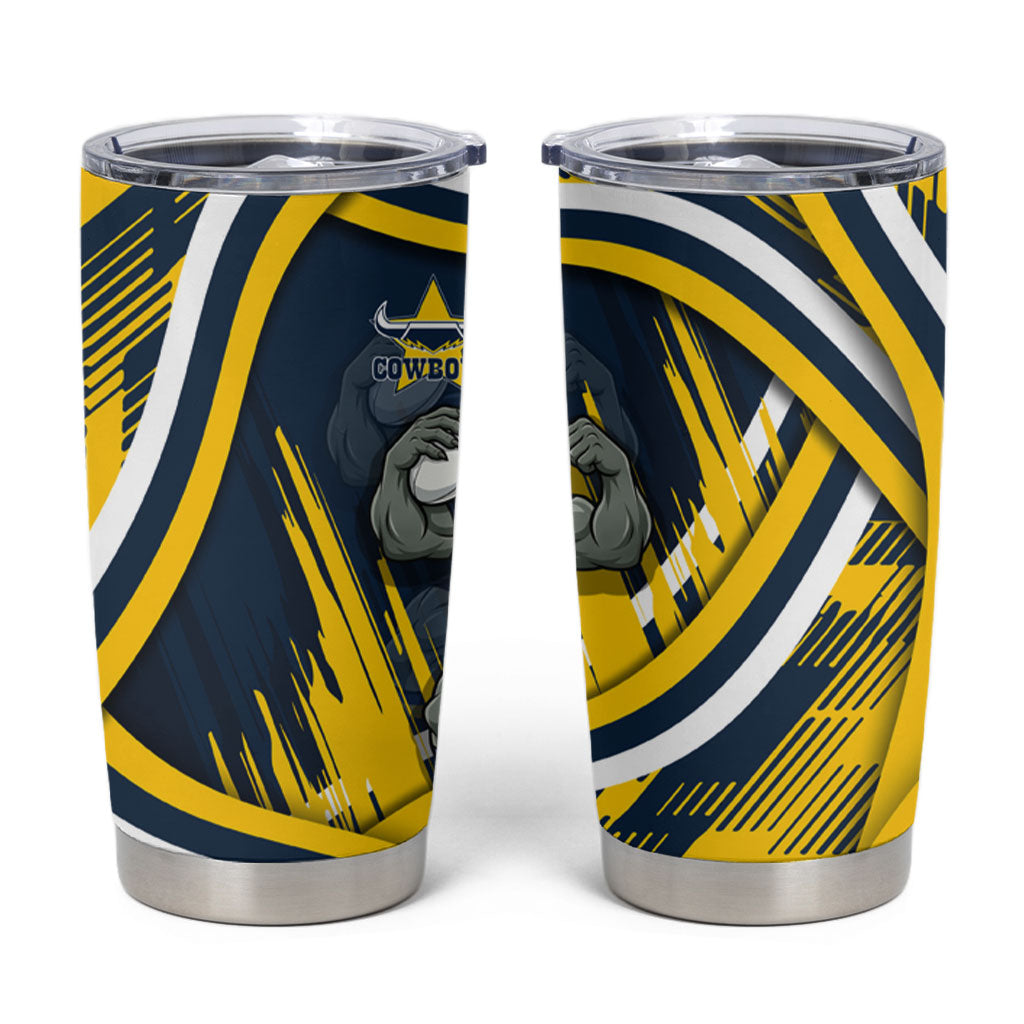 Cowboys Rugby Mascot Tumbler Cup Fierce Athlete Graphic in Sports Style