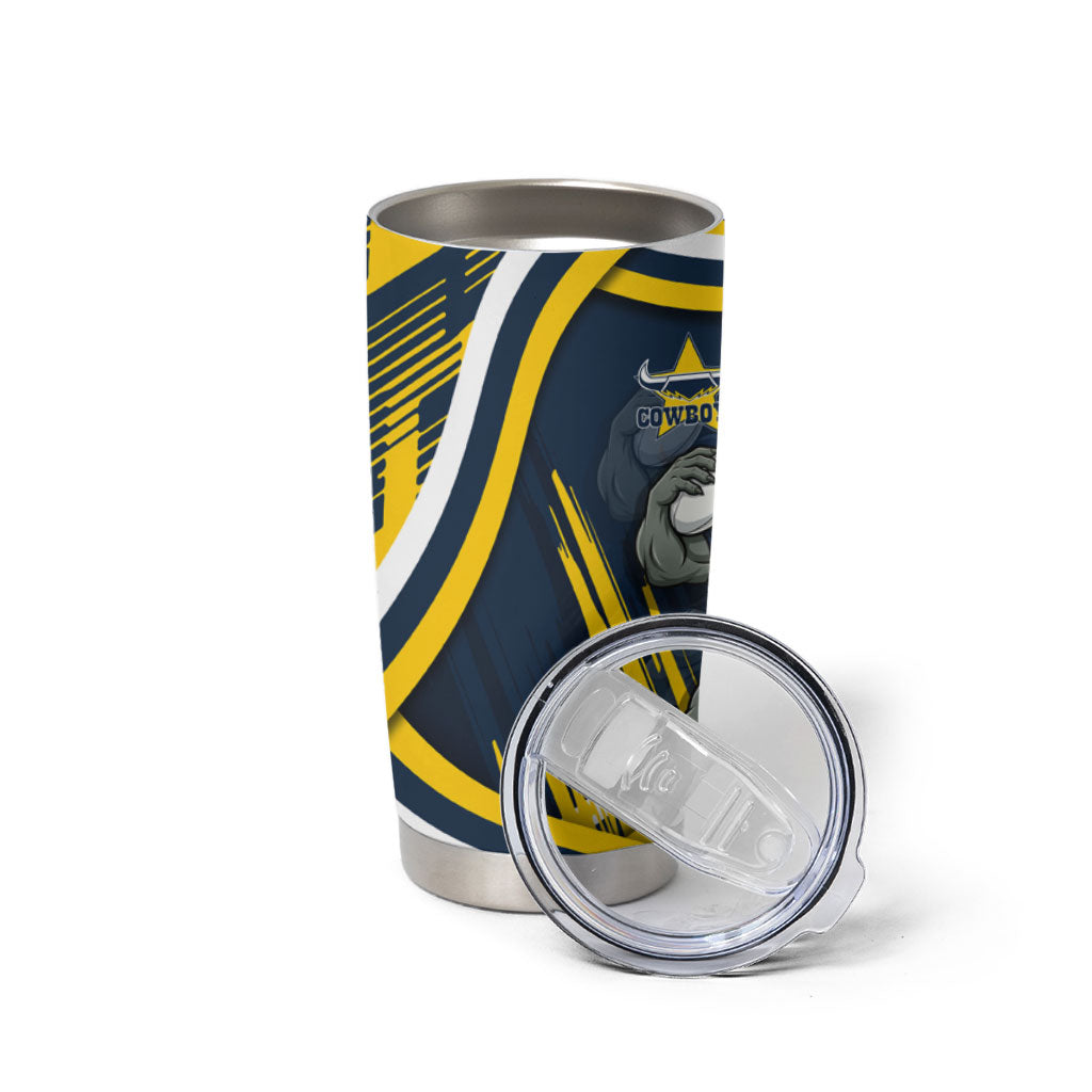 Cowboys Rugby Mascot Tumbler Cup Fierce Athlete Graphic in Sports Style