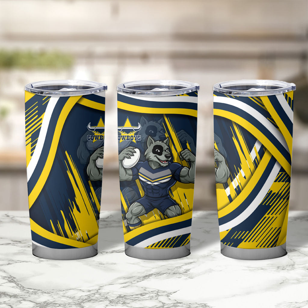 Cowboys Rugby Mascot Tumbler Cup Fierce Athlete Graphic in Sports Style