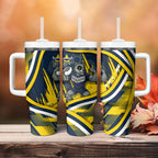 Cowboys Rugby Mascot Tumbler With Handle Fierce Athlete Graphic in Sports Style