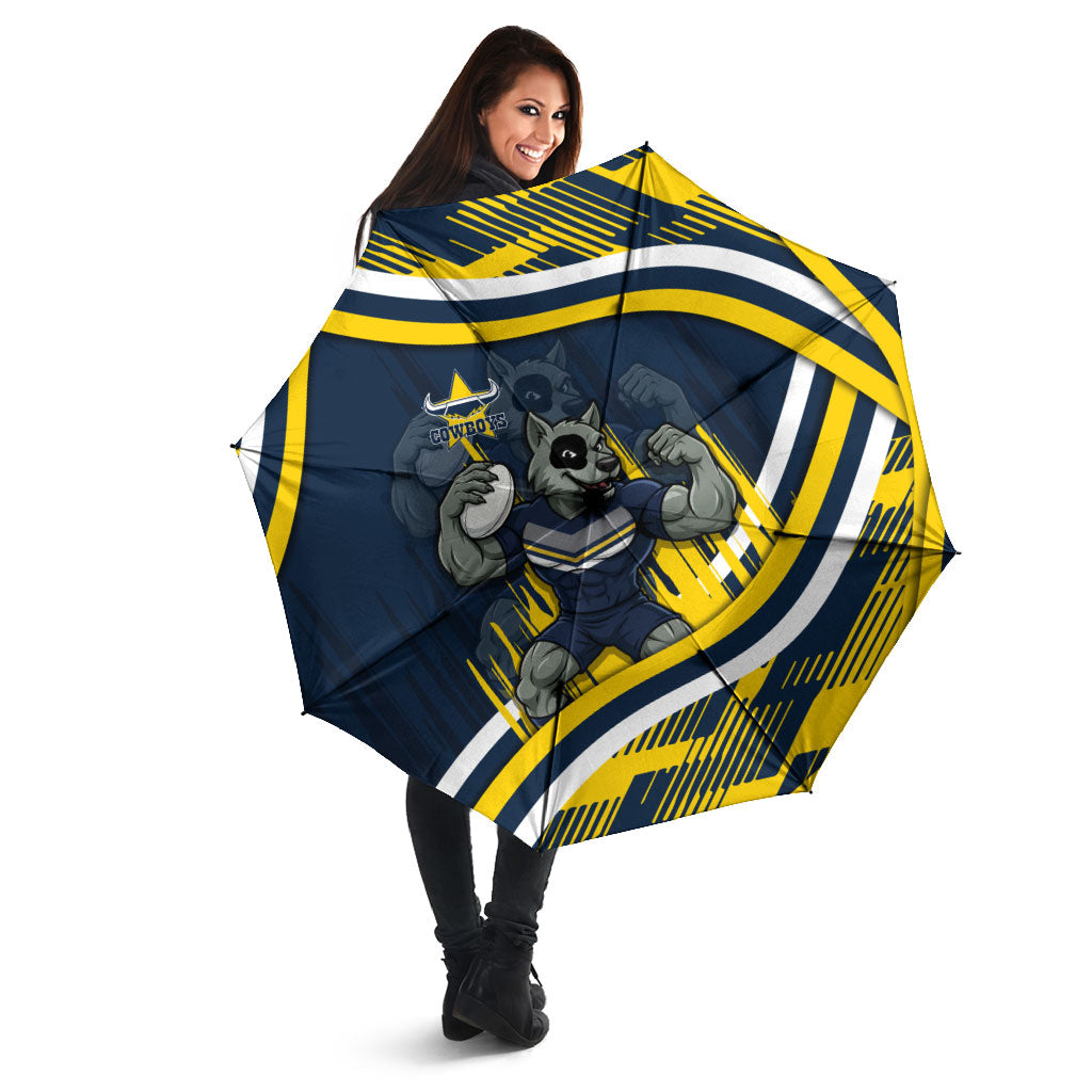 Cowboys Rugby Mascot Umbrella Fierce Athlete Graphic in Sports Style