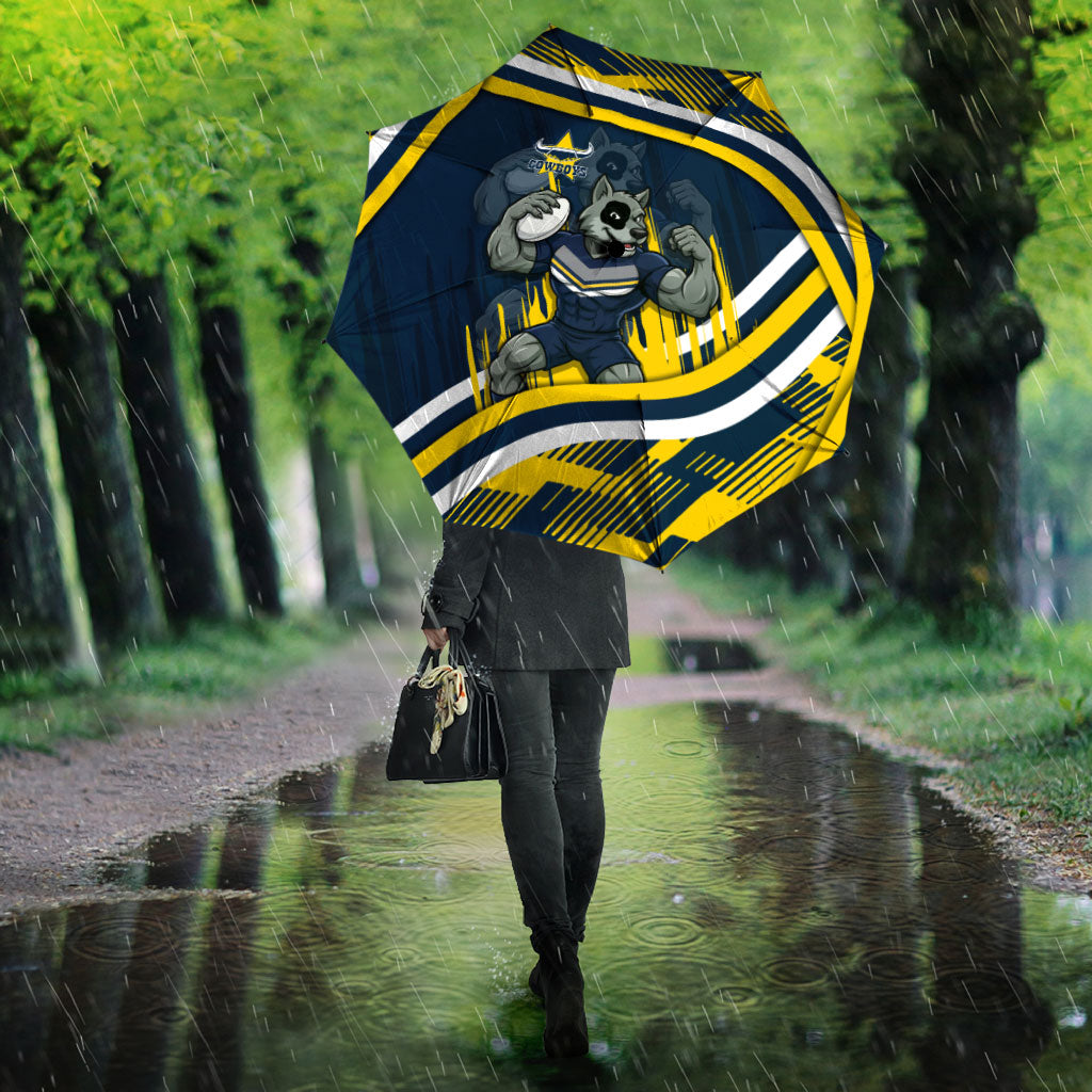 Cowboys Rugby Mascot Umbrella Fierce Athlete Graphic in Sports Style