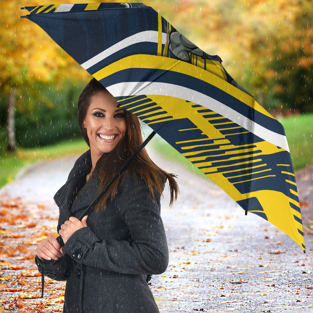 Cowboys Rugby Mascot Umbrella Fierce Athlete Graphic in Sports Style