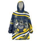 Cowboys Rugby Mascot Wearable Blanket Hoodie Fierce Athlete Graphic in Sports Style