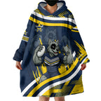 Cowboys Rugby Mascot Wearable Blanket Hoodie Fierce Athlete Graphic in Sports Style