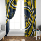 Cowboys Rugby Mascot Window Curtain Fierce Athlete Graphic in Sports Style