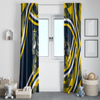 Cowboys Rugby Mascot Window Curtain Fierce Athlete Graphic in Sports Style