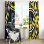 Cowboys Rugby Mascot Window Curtain Fierce Athlete Graphic in Sports Style