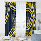 Cowboys Rugby Mascot Window Curtain Fierce Athlete Graphic in Sports Style