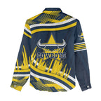 Cowboys Rugby Mascot Women Casual Shirt Fierce Athlete Graphic in Sports Style