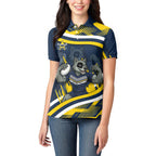 Cowboys Rugby Mascot Women Polo Shirt Fierce Athlete Graphic in Sports Style