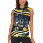 Cowboys Rugby Mascot Women Sleeveless Polo Shirt Fierce Athlete Graphic in Sports Style