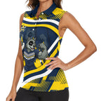 Cowboys Rugby Mascot Women Sleeveless Polo Shirt Fierce Athlete Graphic in Sports Style