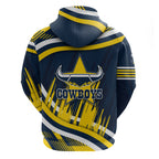 Cowboys Rugby Mascot Zip Hoodie Fierce Athlete Graphic in Sports Style