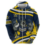 Cowboys Rugby Mascot Zip Hoodie Fierce Athlete Graphic in Sports Style