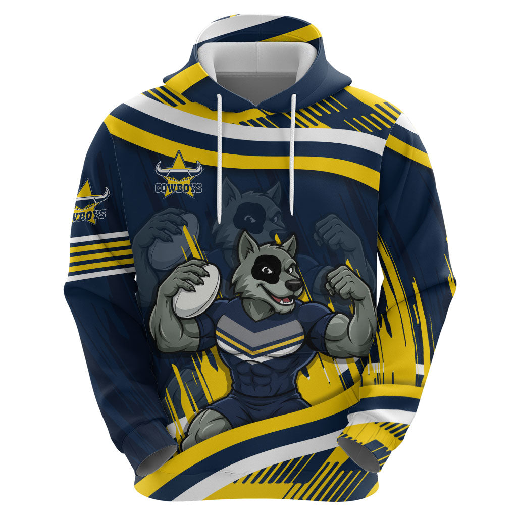 Cowboys Rugby Mascot Zip Hoodie Fierce Athlete Graphic in Sports Style