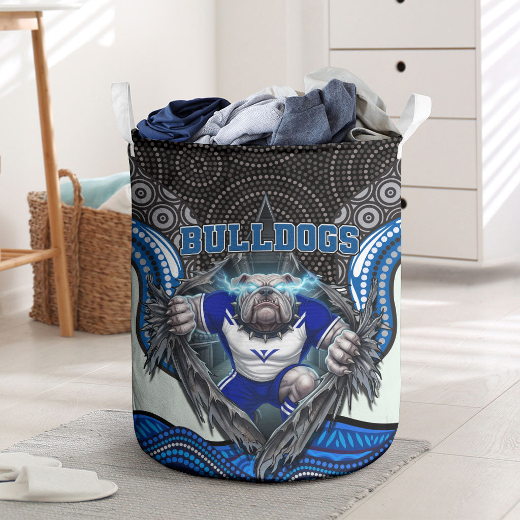 Canterbury Bankstown Bulldogs Rugby Laundry Basket The Scream of Lightning Eyes - Indigenous Dot Ripping Effect