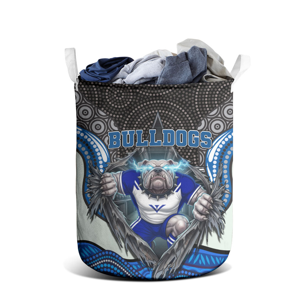 Canterbury Bankstown Bulldogs Rugby Laundry Basket The Scream of Lightning Eyes - Indigenous Dot Ripping Effect