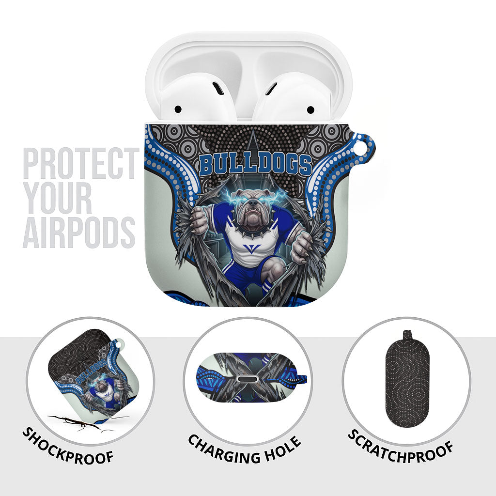 Canterbury Bankstown Bulldogs Rugby AirPods Case The Scream of Lightning Eyes - Indigenous Dot Ripping Effect