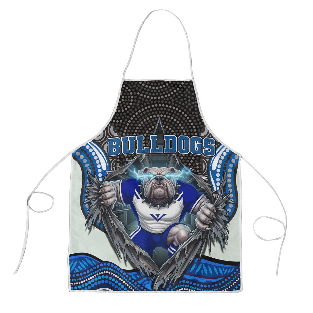 Canterbury Bankstown Bulldogs Rugby Apron The Scream of Lightning Eyes - Indigenous Dot Ripping Effect