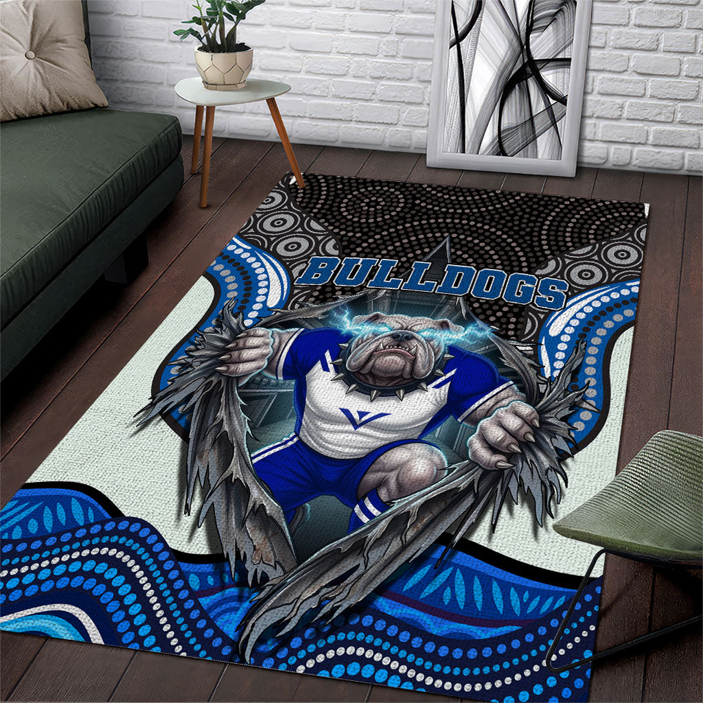 Canterbury Bankstown Bulldogs Rugby Area Rug The Scream of Lightning Eyes - Indigenous Dot Ripping Effect