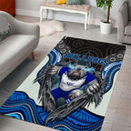 Canterbury Bankstown Bulldogs Rugby Area Rug The Scream of Lightning Eyes - Indigenous Dot Ripping Effect