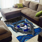 Canterbury Bankstown Bulldogs Rugby Area Rug The Scream of Lightning Eyes - Indigenous Dot Ripping Effect