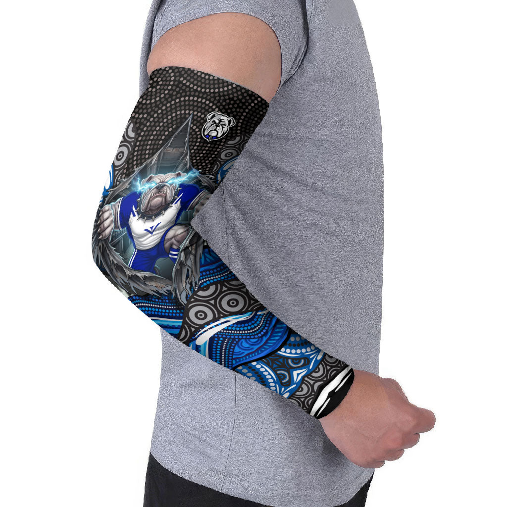 Canterbury Bankstown Bulldogs Rugby Arm Sleeves The Scream of Lightning Eyes - Indigenous Dot Ripping Effect