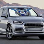 Canterbury Bankstown Bulldogs Rugby Auto Sun Shade The Scream of Lightning Eyes - Indigenous Dot Ripping Effect