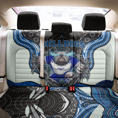 Canterbury Bankstown Bulldogs Rugby Back Car Seat Cover The Scream of Lightning Eyes - Indigenous Dot Ripping Effect