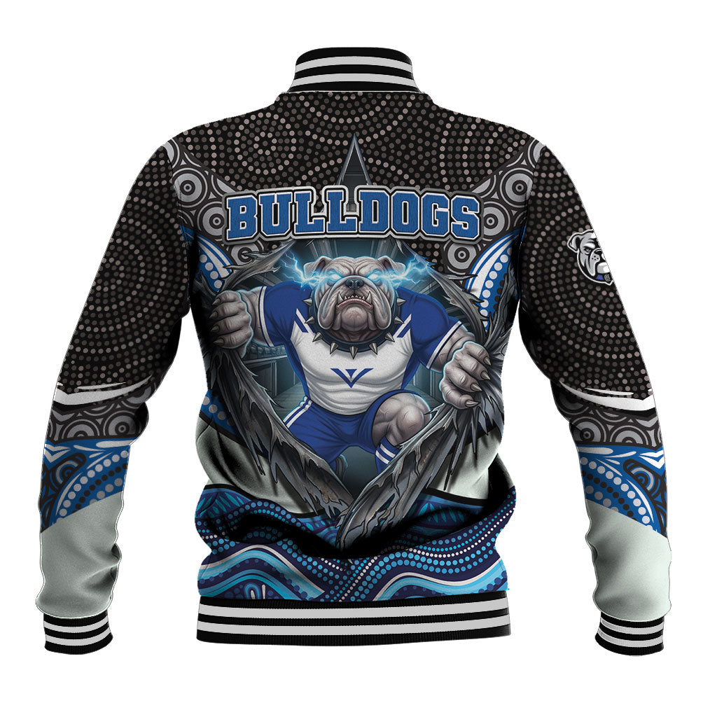 Canterbury Bankstown Bulldogs Rugby Baseball Jacket The Scream of Lightning Eyes - Indigenous Dot Ripping Effect