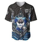 Canterbury Bankstown Bulldogs Rugby Baseball Jersey The Scream of Lightning Eyes - Indigenous Dot Ripping Effect