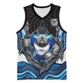 Canterbury Bankstown Bulldogs Rugby Basketball Jersey The Scream of Lightning Eyes - Indigenous Dot Ripping Effect