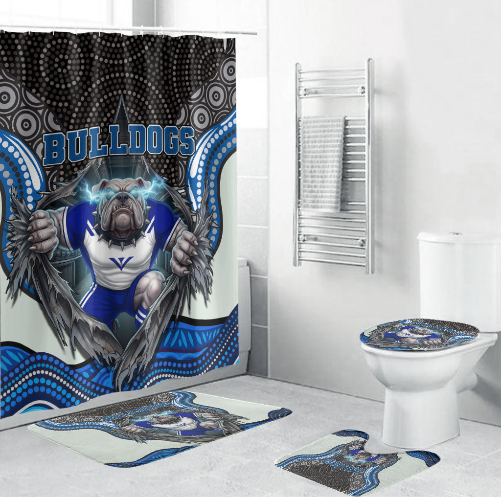 Canterbury Bankstown Bulldogs Rugby Bathroom Set The Scream of Lightning Eyes - Indigenous Dot Ripping Effect