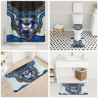 Canterbury Bankstown Bulldogs Rugby Bathroom Set The Scream of Lightning Eyes - Indigenous Dot Ripping Effect