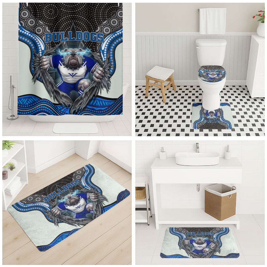 Canterbury Bankstown Bulldogs Rugby Bathroom Set The Scream of Lightning Eyes - Indigenous Dot Ripping Effect